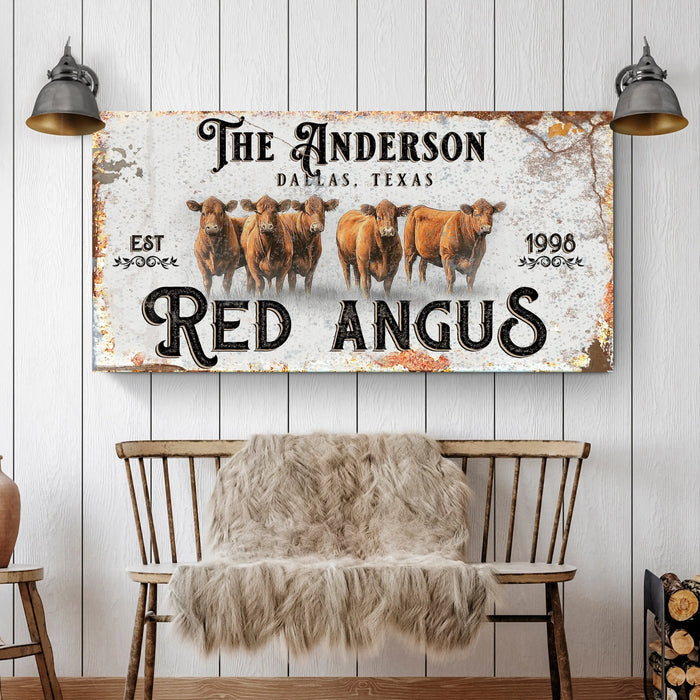 Red Angus Sign by Tailored Canvases