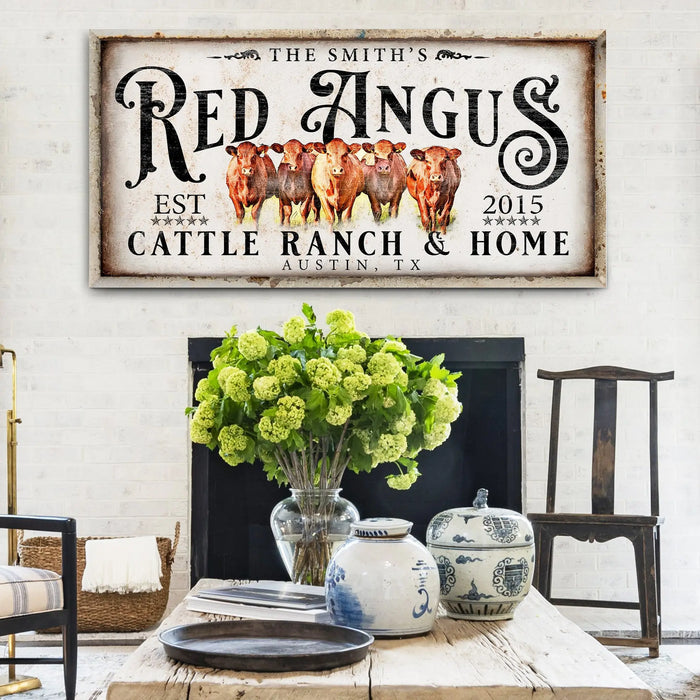 Red Angus Sign II by Tailored Canvases