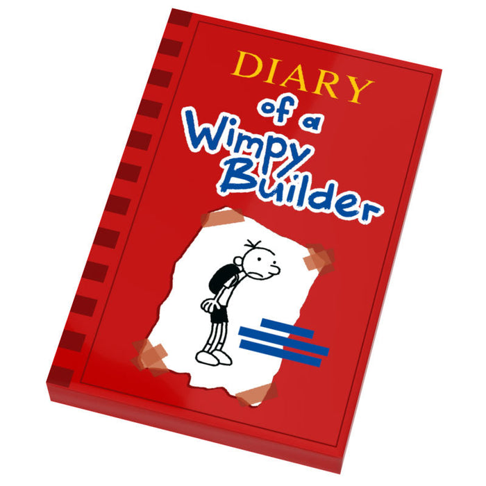 Diary of a Wimpy Builder Book (2x3 Tile) made using LEGO part - B3 Customs by B3 Customs