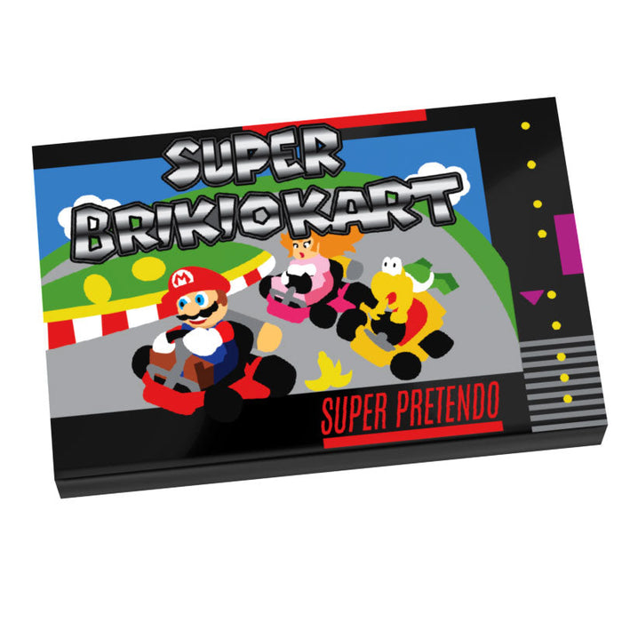 Super Brickio Kart Video Game Cover (2x3 Tile) made using LEGO part - B3 Customs by B3 Customs