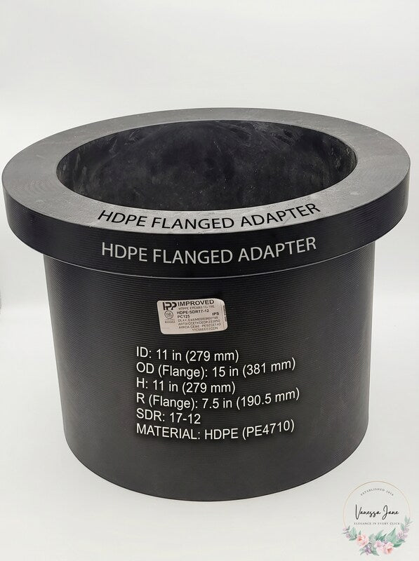 HDPE Flanged Adapter 11 in opening, 15 in Rad. 11 in H by Vanessa Jane