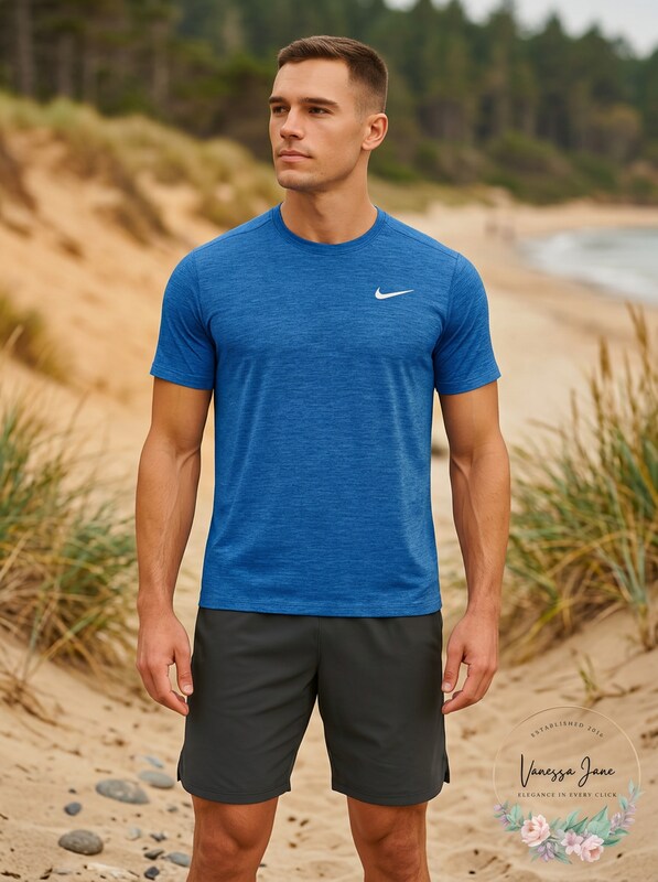Nike Mens Heather Short Sleeve Rash Guard, Size Medium by Vanessa Jane