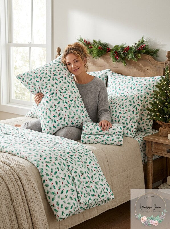 Charter Club Damask Designs Holiday Cotton 4-PC. Full Sheet Set by Vanessa Jane