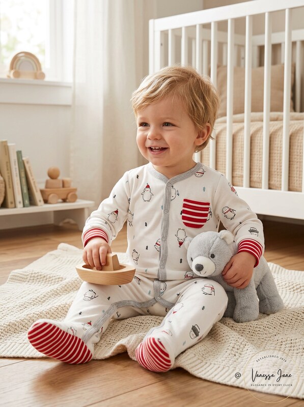 First Impressions Baby Boys Cotton Penguin Footed Coverall, 3-6 Mo by Vanessa Jane