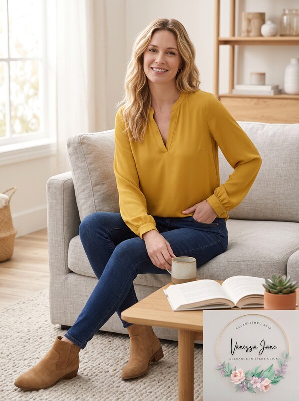 I.n.c. Petite V-Neck Top, Size PS by Vanessa Jane