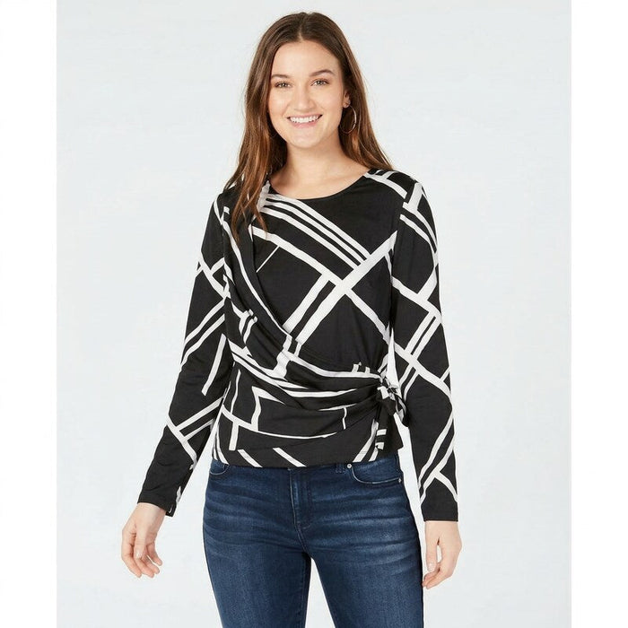 INC International Concepts I.N.C. Petite Draped Side-Tie Top, Medium by Vanessa Jane