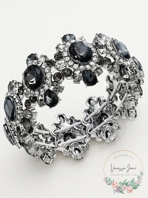 Charter Club Silver-Tone Crystal Stretch Bracelet by Vanessa Jane