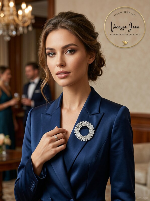 Charter Club Silver-Tone Multi-Crystal Wreath Pin by Vanessa Jane