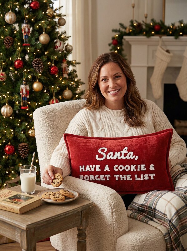 Lacourte Santa Cookie List Decorative Pillow, 14″ x 24″ by Vanessa Jane