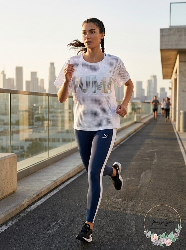 PUMA Women's Big Cat Drapey Tee, White, Size Small by Vanessa Jane