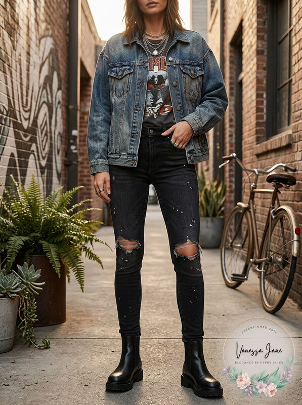 Levis Womens Distressed Skinny Fit Jeans, Size 24W X 30L by Vanessa Jane