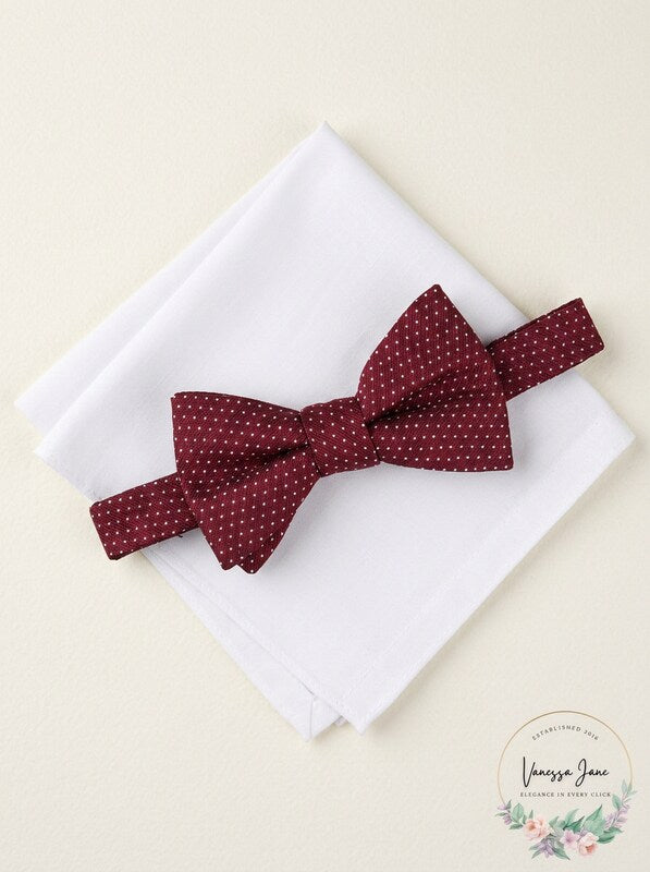 Alfani Mens Dot Pre-Tied Bow Tie and Solid Pocket Square Set, Size OS by Vanessa Jane