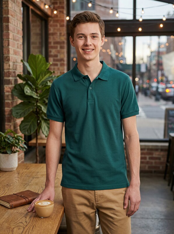 Nautica Young Men Short Sleeve Double Pique Polo, Size XL by Vanessa Jane