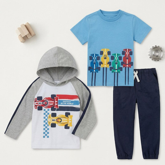 Kids Headquarters Baby Boys 3-Pc. Race Car Tee and Jogger Pants Set, 24 Months by Vanessa Jane
