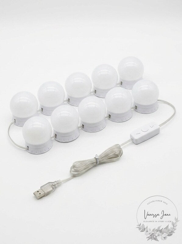 Vanity Lights for Mirror,Premtess Hollywood Style Vanity Lights with 10 dimmable by Vanessa Jane