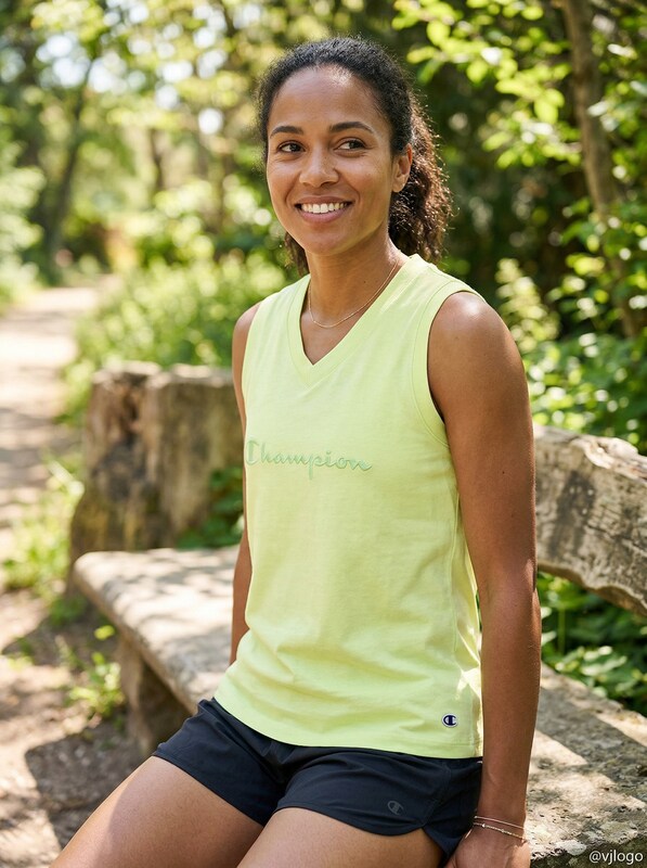 Champion Big Girls Script Logo Tank Top - Bright Green, Size XL by Vanessa Jane