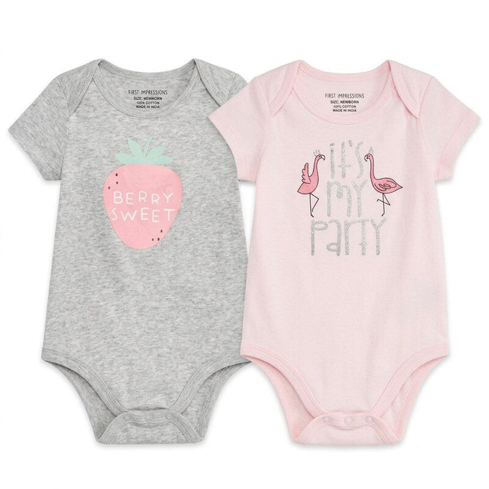 First Impressions Baby Girls Its My Party Graphic Bodysuit, 2Pack, Size Newborn by Vanessa Jane