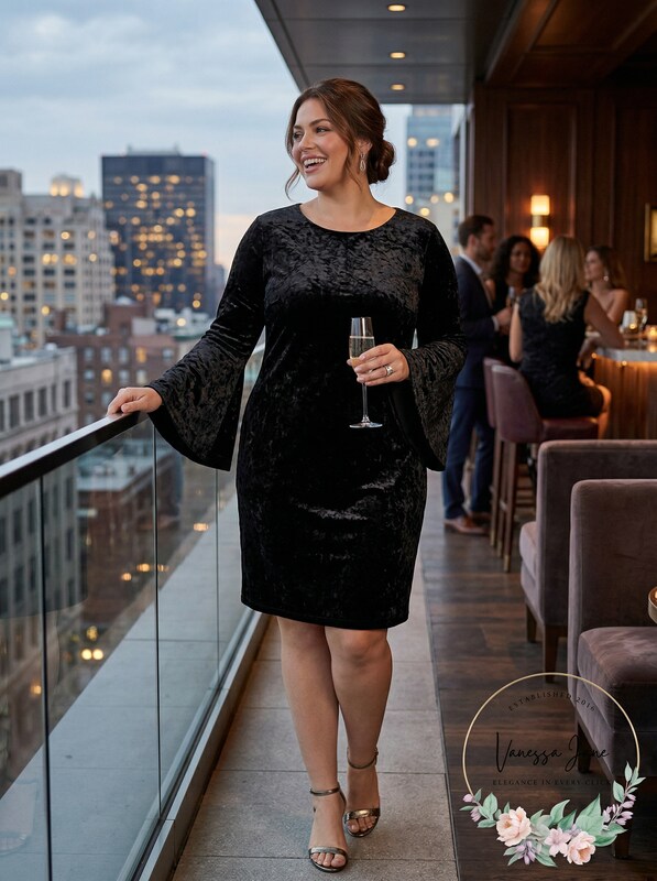Alfani Womens Plus Evening Velvet Cocktail Dress, Size 18W by Vanessa Jane