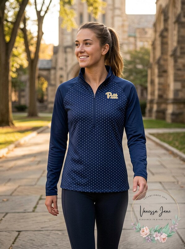 NCAA Pittsburgh Panthers Womens Ladies Classic Workout 1/2 Zip Jacket, Small by Vanessa Jane