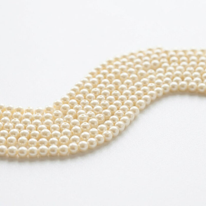 Weebee 200Pcs Glass Pearl Beads Loose Spacer Round Czech, Cream /4mm by Vanessa Jane