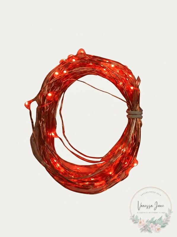 2PK Tiny Lites Battery Operated Indoor Silver Wire LED Light String, Red, 6-Feet by Vanessa Jane