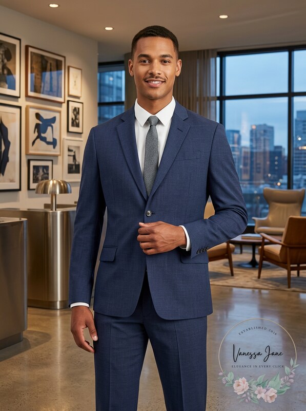 Armani Exchange Mens Navy Single Breasted Slim Fit Suit Separate Blazer 40L by Vanessa Jane