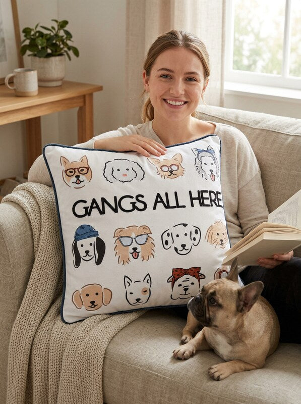 Lacourte Gangs All Here Pillow by Vanessa Jane