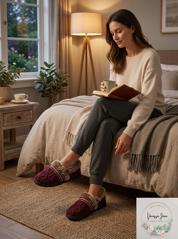 Isotoner Signature Trellis Tessa Sweater-Knit Slippers, Size 7 by Vanessa Jane