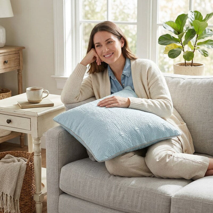 Harbor House Coastline Aqua Euro Sham by Vanessa Jane