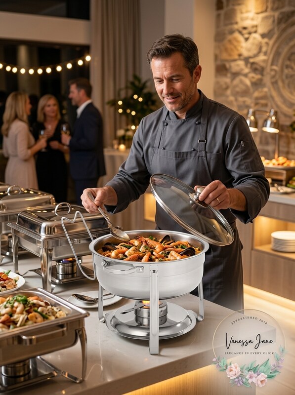 Oster Sangerfield 4.5-qt Round Chafing Dish Set by Vanessa Jane