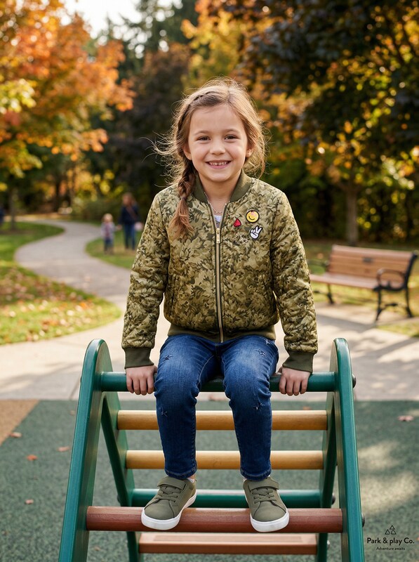 Limited Too Girls Too Bomber W/Patches & Quilted Sleeves, Size 5/6 by Vanessa Jane
