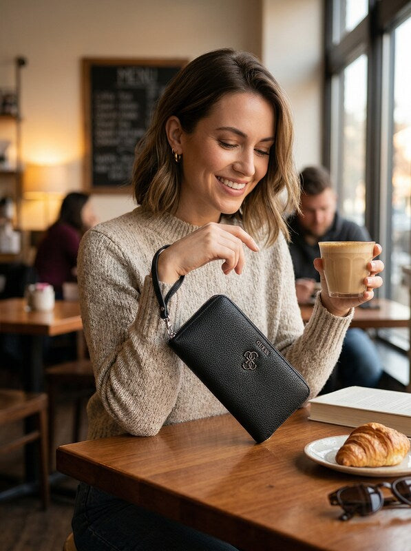 Guess Digital Zip-Around Wallet, Black by Vanessa Jane