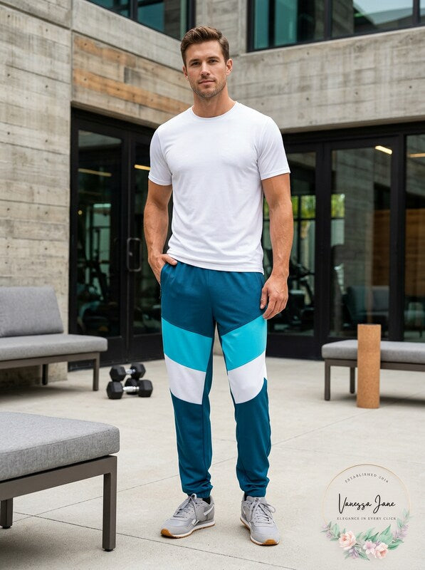 ID Ideology Mens Colorblocked Track Pants by Vanessa Jane