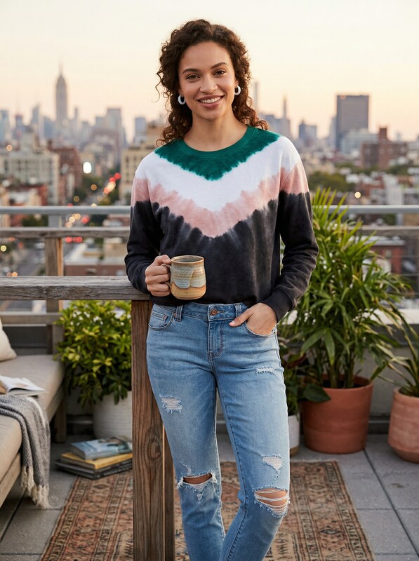 Rebellious One Juniors Tie-Dyed Sweatshirt , Size XL by Vanessa Jane