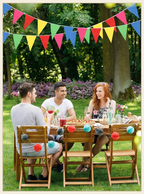 Rainbow Paper Pennant Banner, 4.5M of Paper Bunting by Vanessa Jane