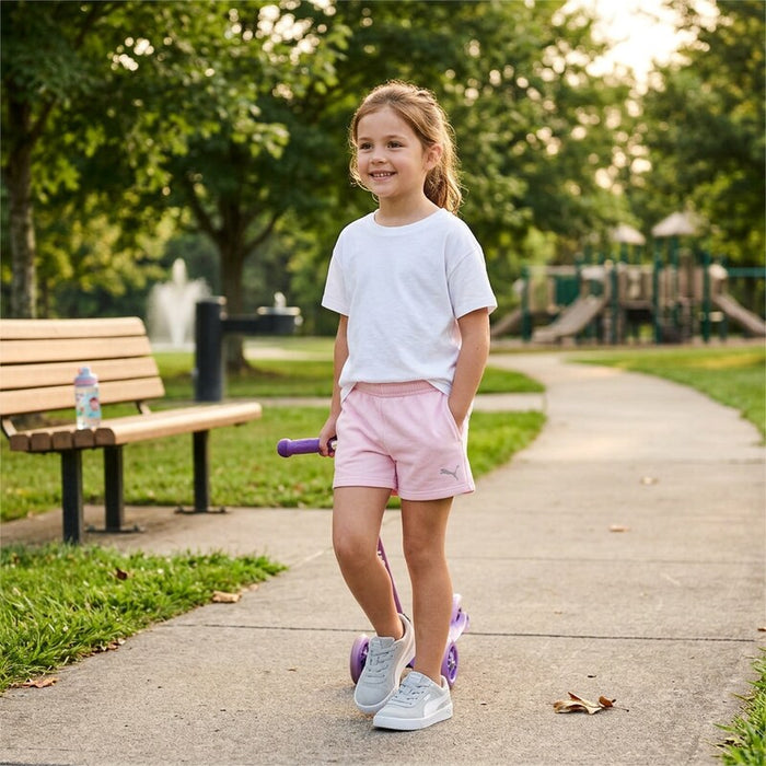 Puma Big Girls French Terry Pull-on Shorts - Pink Small/7 by Vanessa Jane