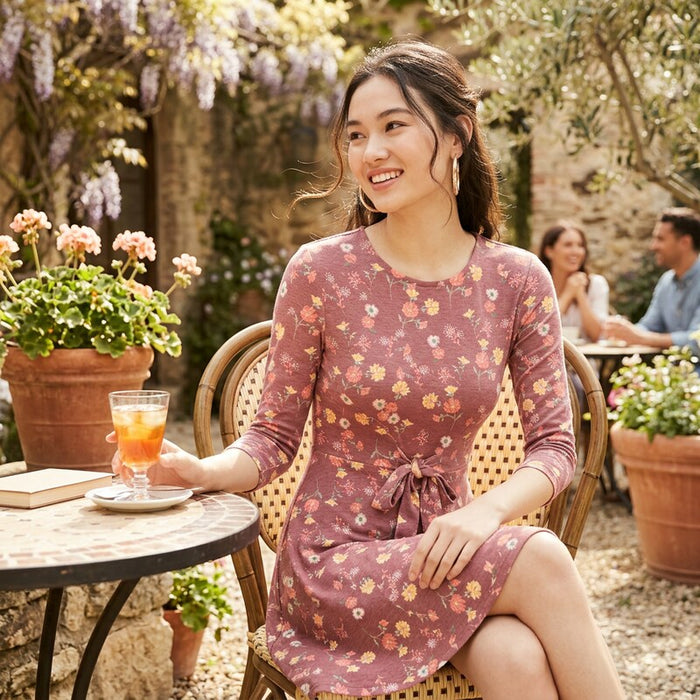 Be Bop Womens Floral Print Jewel Neck Casual Dress,Size Large by Vanessa Jane