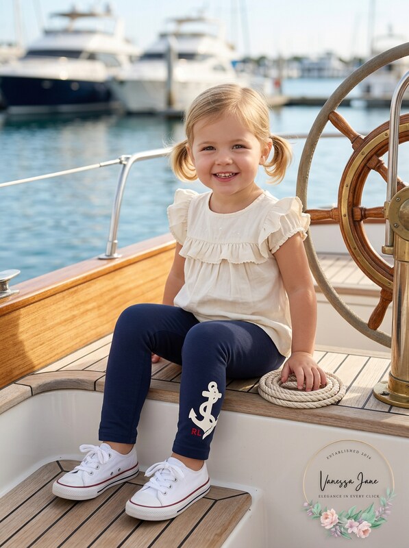 Polo Ralph Lauren Toddler Girls Anchor Stretch Jersey Legging, Size 4T by Vanessa Jane
