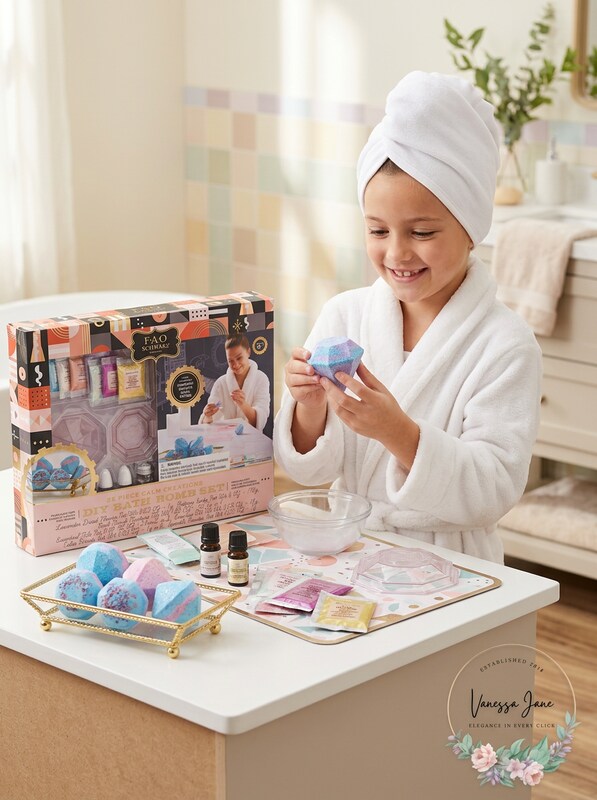 FAO Schwarz Calm Creations Spa-Ready Bath Bomb Set for Kids 25 Piece by Vanessa Jane