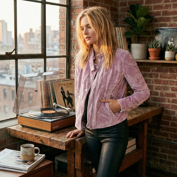 Free People Womens Purple Zip up Jacket, Size XS by Vanessa Jane