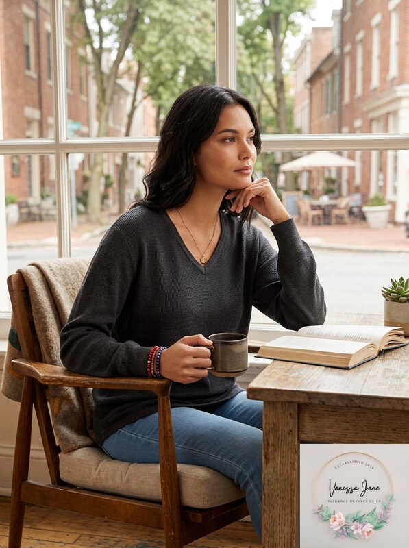 Style & Co Petite V-Neck Blouson Sweater, Size PS by Vanessa Jane