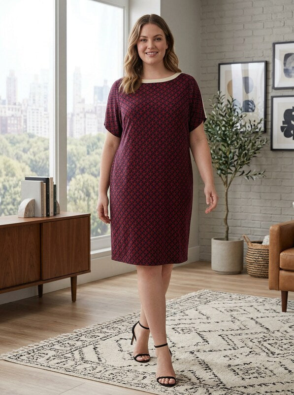 Michael Kors Women's Plus Size Geo Rope-Print Dress, Size 2X by Vanessa Jane