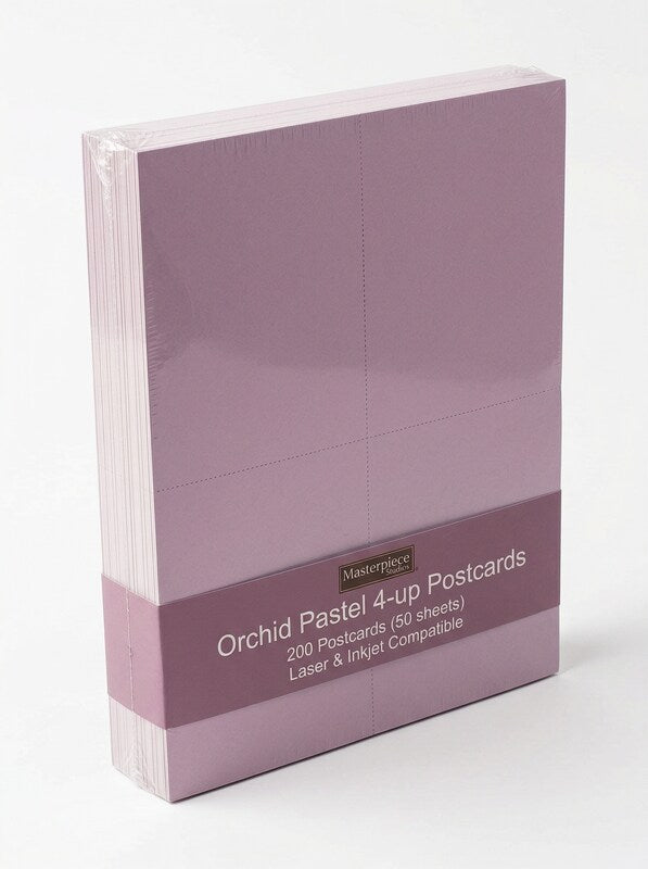 Masterpiece Studios Orchid Pastel 4-up Postcards, 200 Postcards by Vanessa Jane