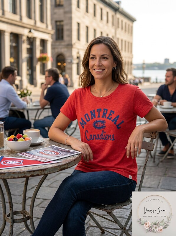 NHL Montreal Canadiens Adult Women Touch S Base Reversible Tee by Vanessa Jane