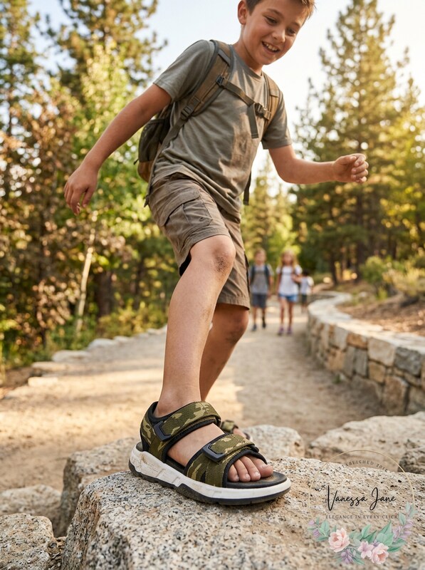 Steve Madden Camo Double Strap Active Big Boys BHomer Sandals by Vanessa Jane