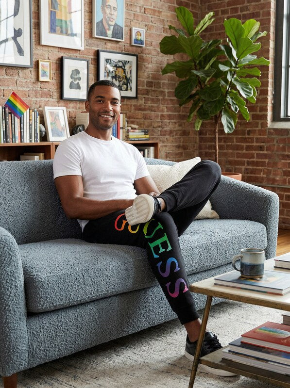 Guess Mens Arthur Ombre Rainbow Logo Joggers, Size XXL by Vanessa Jane