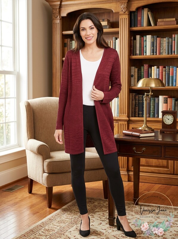 Alfani Metallic Open-Front Cardigan, Size Medium by Vanessa Jane