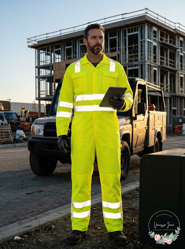 Bulwark Mens Hi-vis Deluxe Coverall with Reflective Trim, Size Large by Vanessa Jane