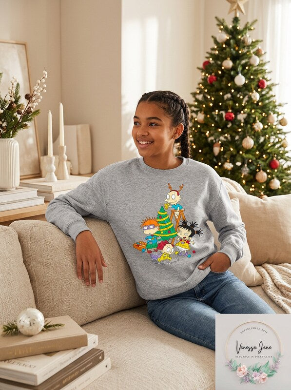 Nickelodeon Juniors Rugrats Holiday Graphic Sweatshirt, Size XS by Vanessa Jane