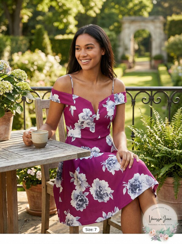 City Studios Juniors Off-the-Shoulder Floral-Print Dress, Size 7 by Vanessa Jane
